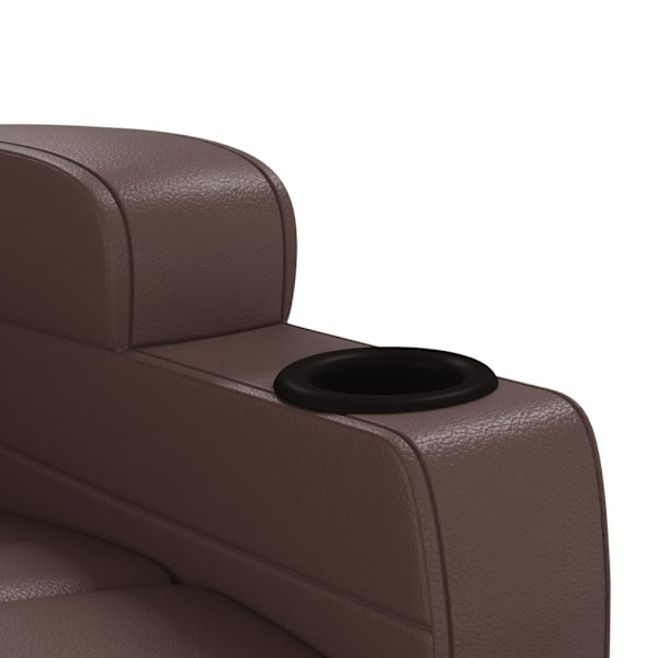 vidaXL Massagefåtölj brun konstläder Brun