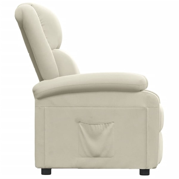 vidaXL Reclinerfåtölj gräddvit sammet Kräm