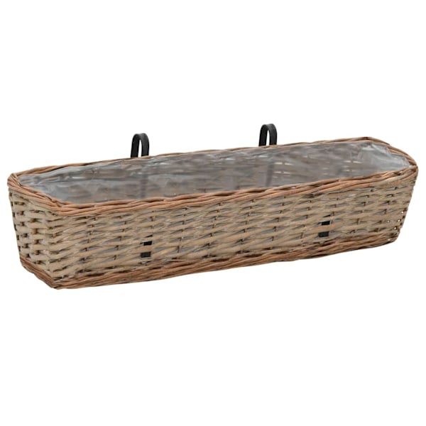 vidaXL Balkonglåda 2 st korg med PE-foder 80 cm Brun