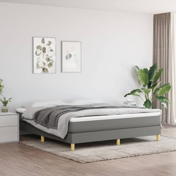 vidaXL Sängram utan madrass mörkgrå 180x200 cm tyg Grå