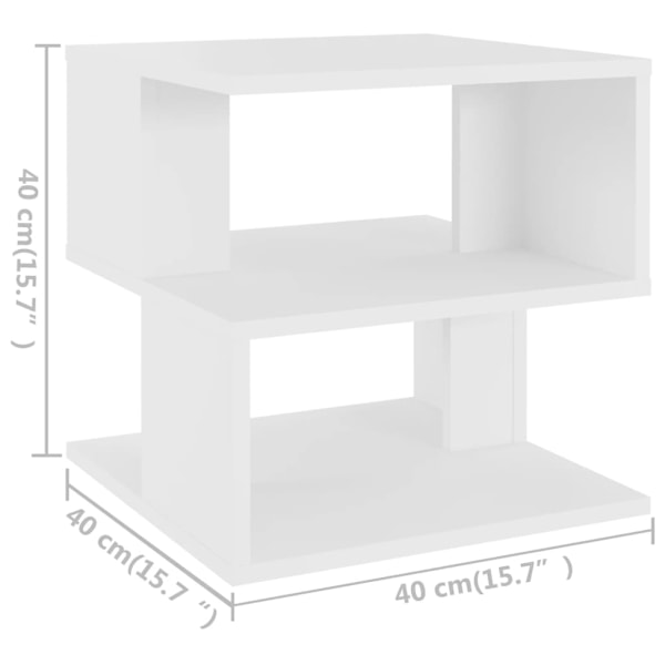 vidaXL Sidobord vit 40x40x40 cm konstruerat trä Vit