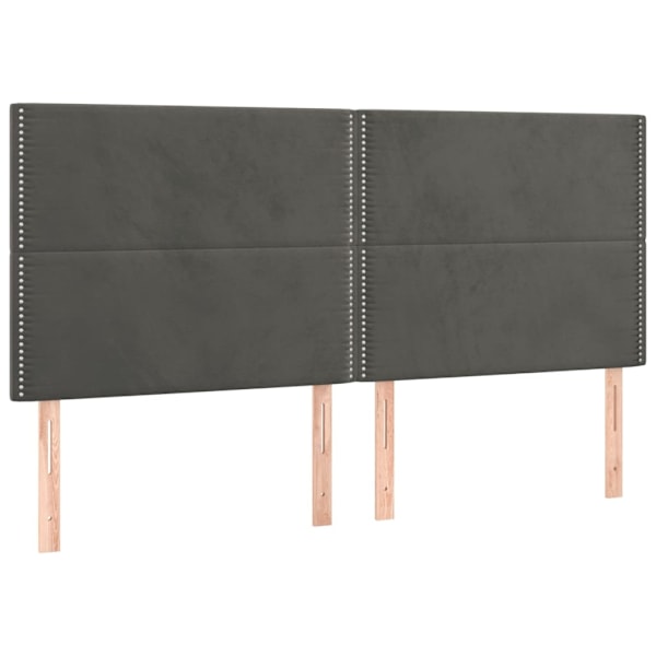 vidaXL Ramsäng med madrass mörkgrå 200x200 cm sammet Grå