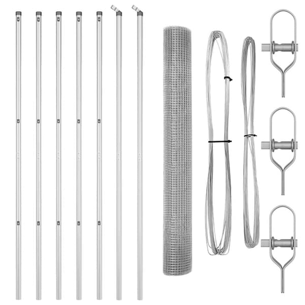 vidaXL Svetsat trådgaller markfäste 10 x 1,2 m Galvaniserat stål Mesh Silver