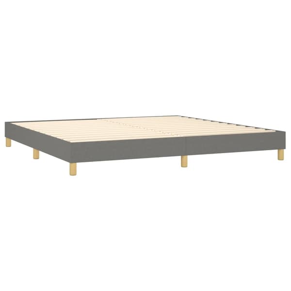vidaXL Ramsäng med madrass & LED mörkgrå 200x200 cm tyg Grå