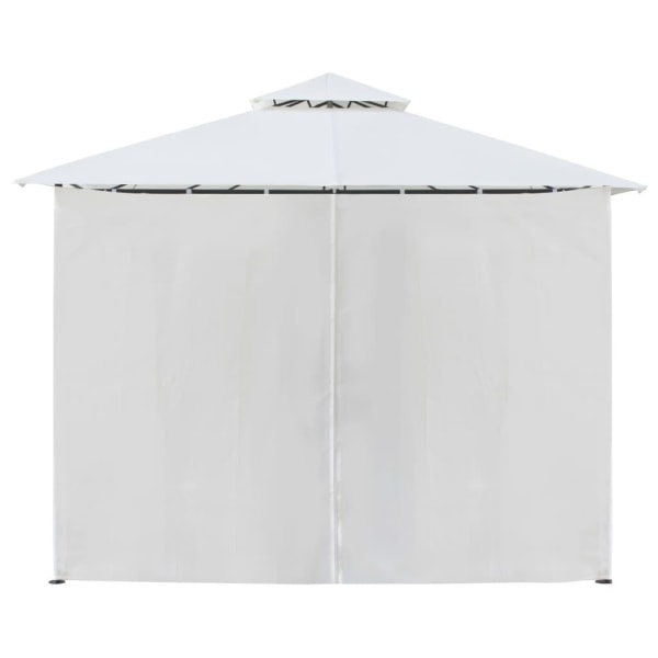 vidaXL Paviljong med draperier 600x298x270 cm vit 180g/m² Vit