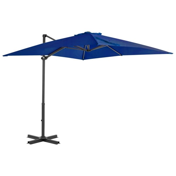 vidaXL Frihängande parasoll med aluminiumstång azurblå 250x250 c Blå