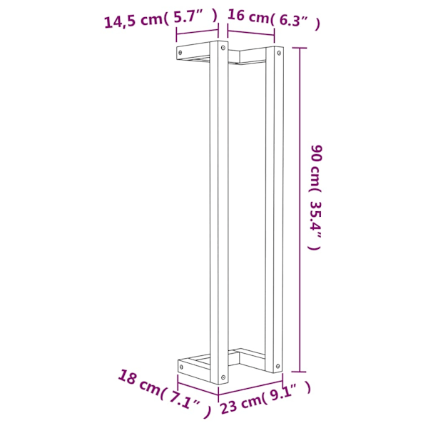 vidaXL Handduksställ Vit 23x18x90 cm massiv furu Vit
