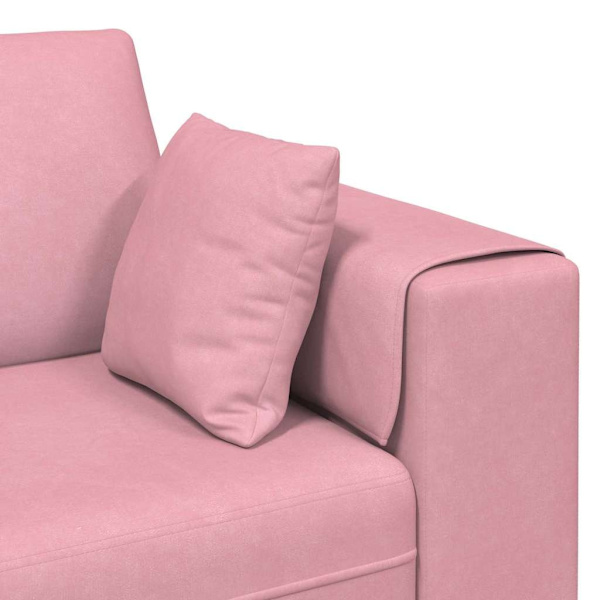 vidaXL Soffa Rosa 250 x 77 x 76 cm Sammet Rosa