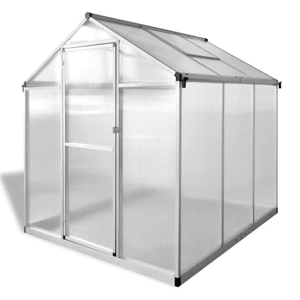 vidaXL Växthus 3,46 m² förstärkt aluminium Transparent