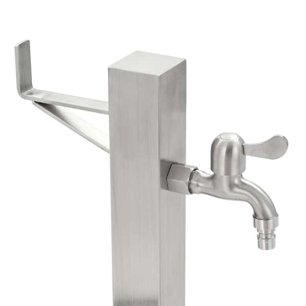 vidaXL Vattenpost för trädgården 65 cm rostfritt stål fyrkantig Silver