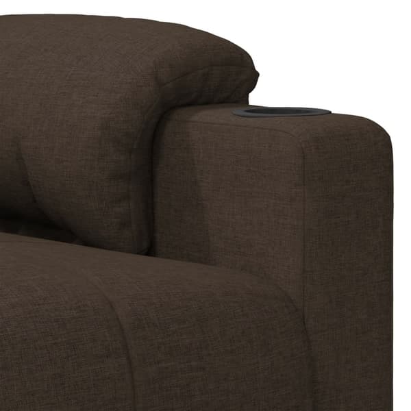 vidaXL Massagefåtölj mörkbrun tyg Brun