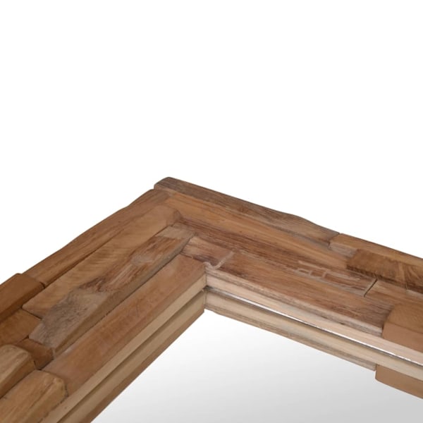 vidaXL Prydnadsspegel teak 90x60 cm rektangulär Brun