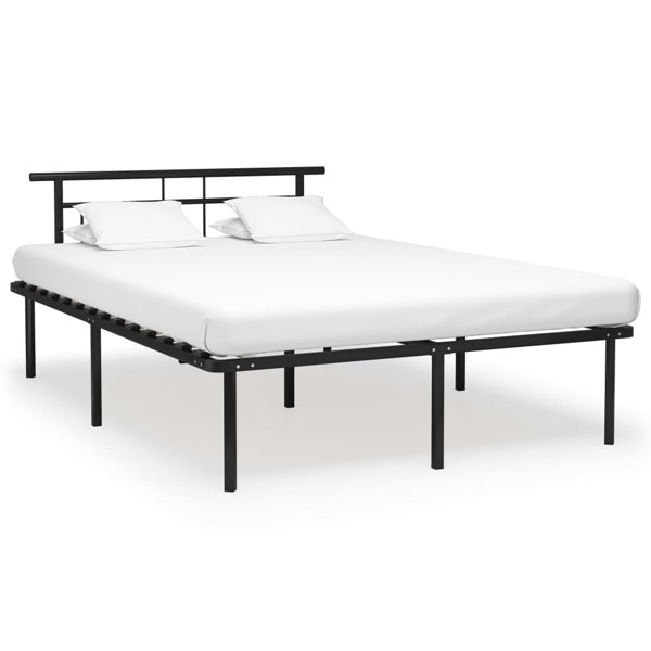 vidaXL Sängram svart metall 160x200 cm Svart