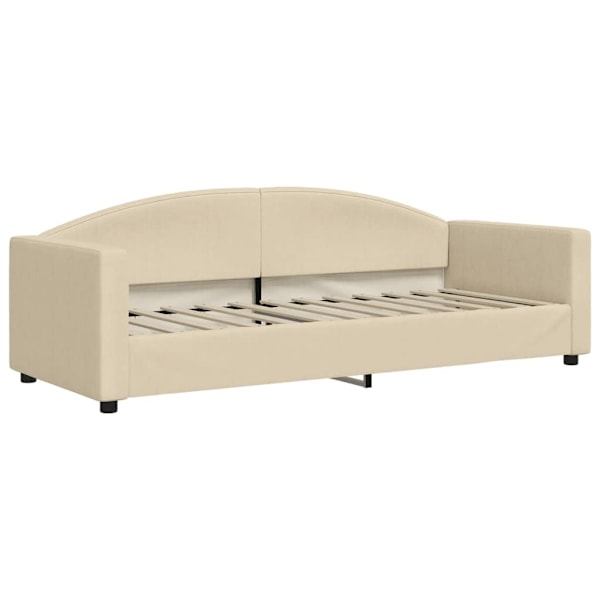 vidaXL Dagbädd utdragbar med lådor gräddvit 80x200 cm tyg Kräm