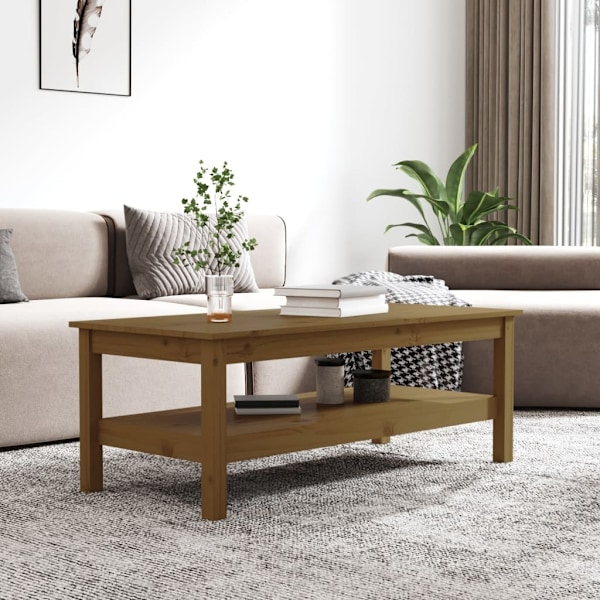 vidaXL Soffbord honungsbrun 110x50x40 cm massiv furu Brun