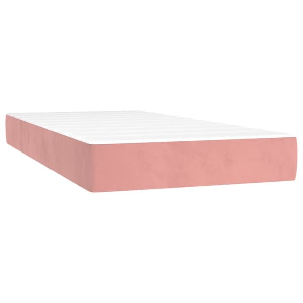 vidaXL Ramsäng med madrass rosa 200x200 cm sammet Rosa
