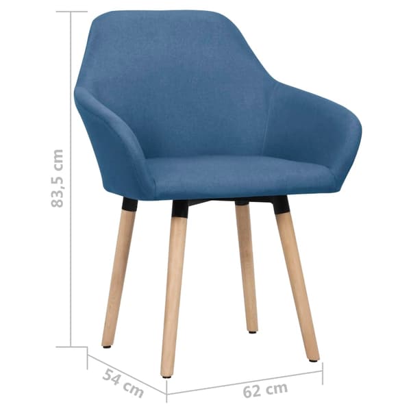 vidaXL Matstolar 2 st blå tyg Blå