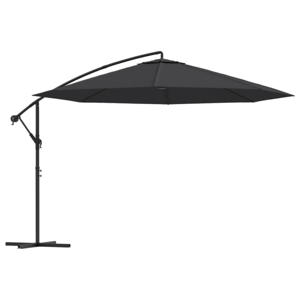 vidaXL Frihängande parasoll med aluminiumstång 350 cm svart Svart