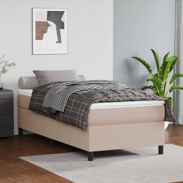 vidaXL Ramsäng cappuccino 80x200 cm konstläder Brun