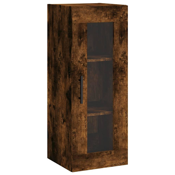 vidaXL Högskåp rökfärgad ek 34,5x34x180 cm konstruerat trä Brun