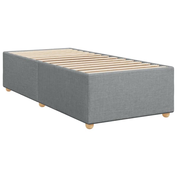 vidaXL Ramsäng med madrass ljusgrå 100x200 cm tyg Grå