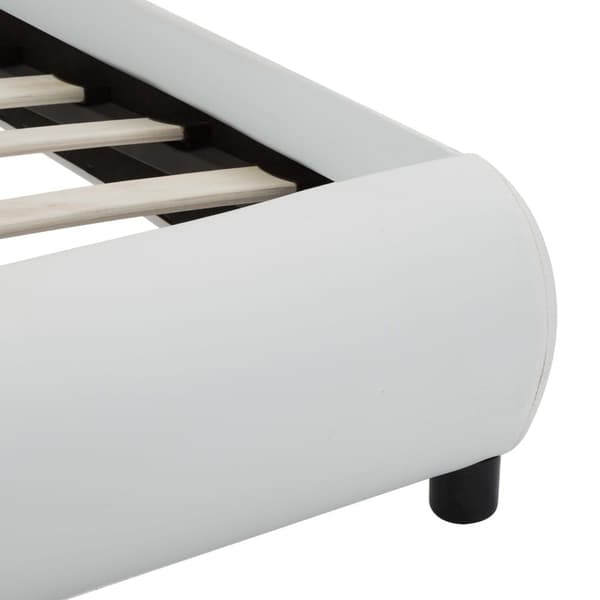 vidaXL Sängram med LED vit konstläder 100x200 cm Vit