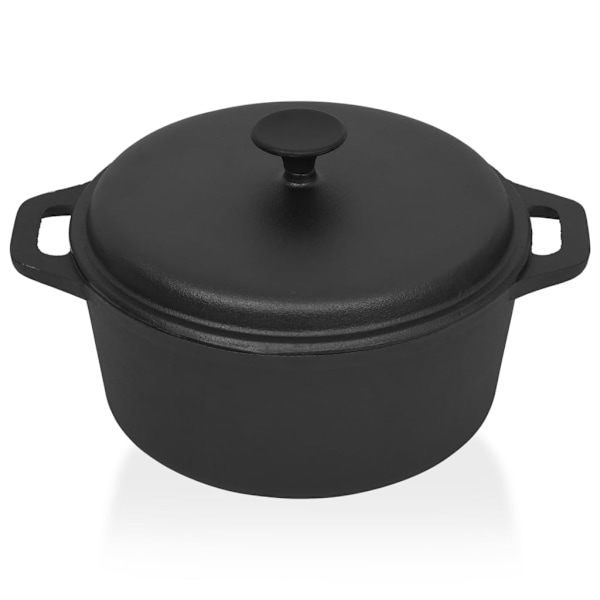vidaXL Gryta Ø26,5 cm gjutjärn Svart