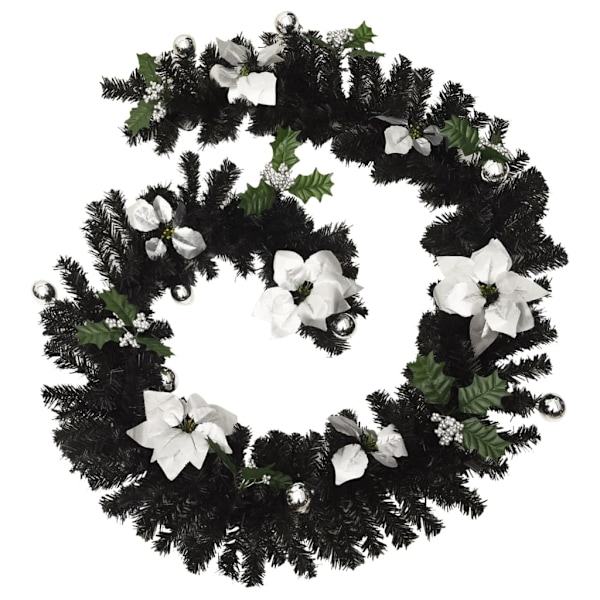 vidaXL Julgirlang med LED-lampor svart 2,7 m PVC Svart
