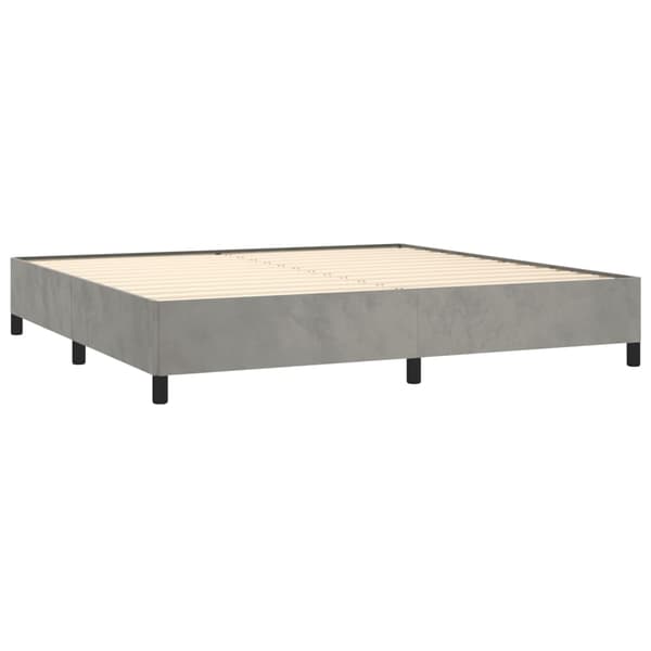 vidaXL Ramsäng med madrass ljusgrå 200x200 cm sammet Grå
