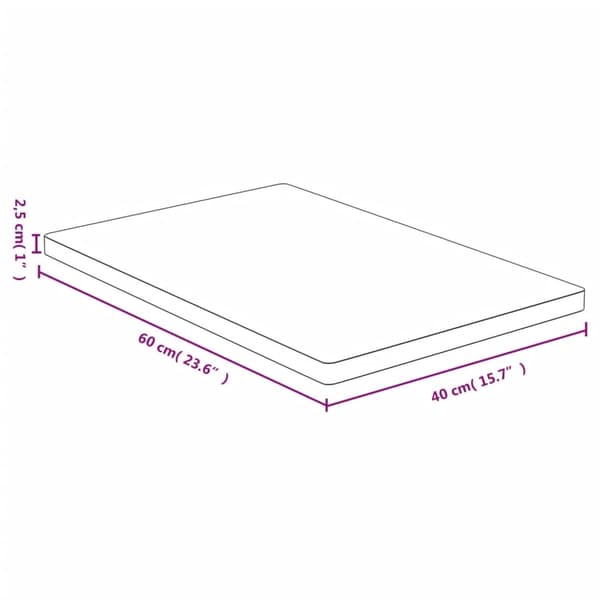 vidaXL Bordsskiva 40x60x2,5 cm bambu Brun