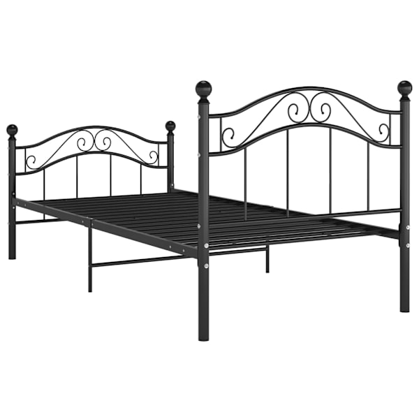 vidaXL Sängram utan madrass svart metall 90x200 cm Svart