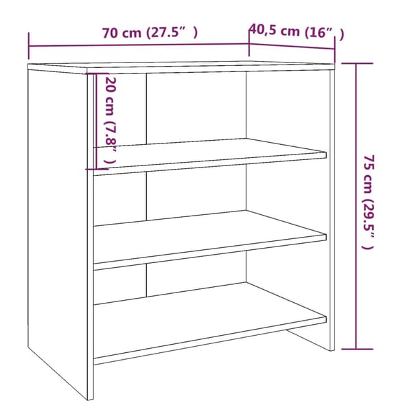 vidaXL Skänk vit 70x40,5x75 cm konstruerat trä Vit