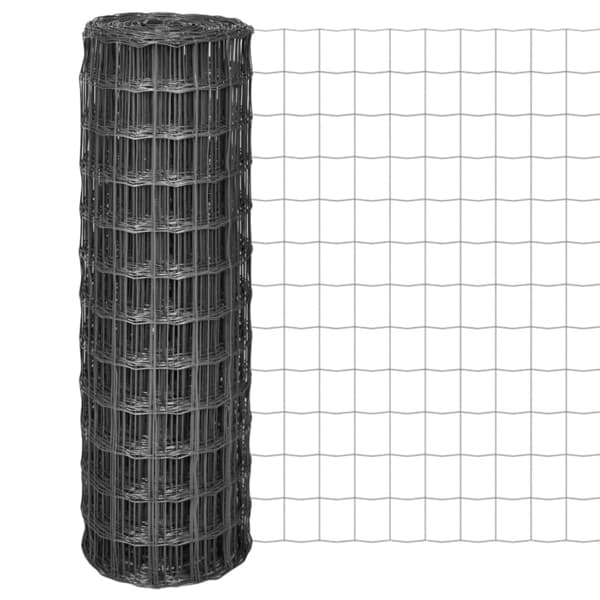vidaXL Eurofence 25x1,2 m 100x100 mm stål grå grå