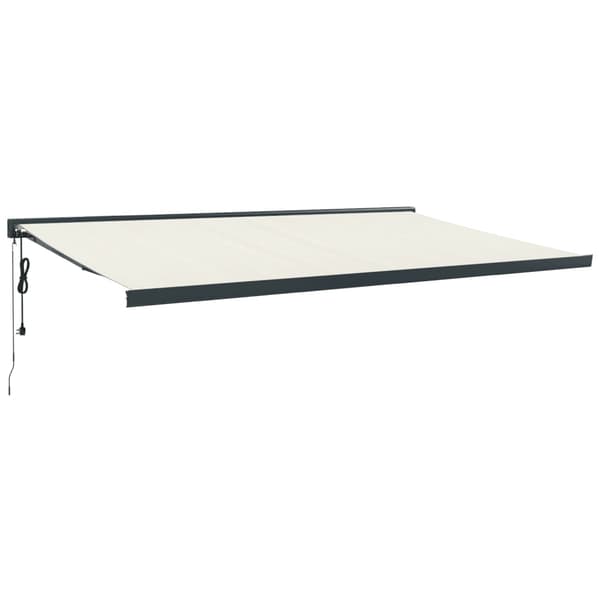 vidaXL Markis infällbar gräddvit 5x3 m tyg&aluminium Kräm