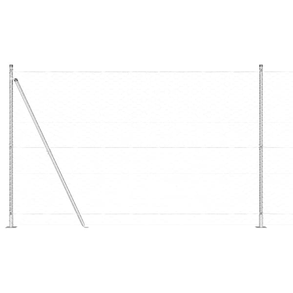 vidaXL Hexagonal stängsel med betongfundament 100 x 1,6 m Silver Mesh Silver
