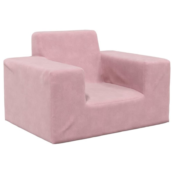 vidaXL Barnsoffa rosa mjuk plysch Rosa