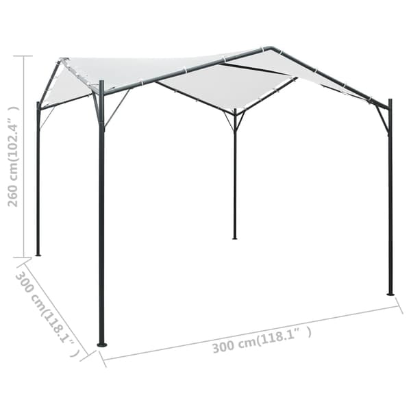 vidaXL Paviljong 3x3x2,6 m vit 180 g/m² Vit