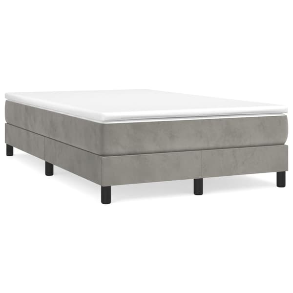 vidaXL Ramsäng med madrass ljusgrå 120x200 cm sammet Grå