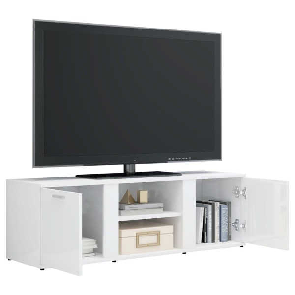 vidaXL TV-bänk vit högglans 120x34x37 cm konstruerat trä Vit