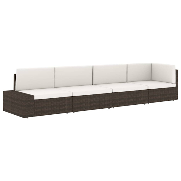 vidaXL Modulsoffa 2-sits konstrotting brun Brun