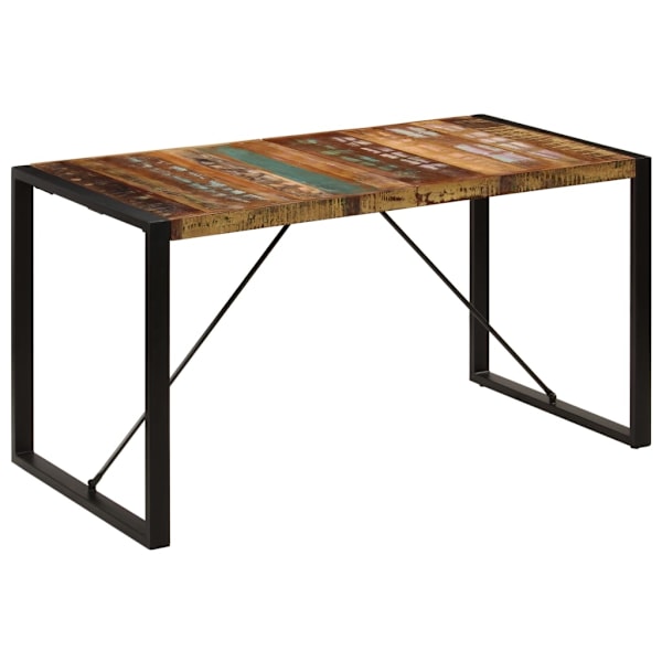 vidaXL Matbord 140x70x75 cm massivt återvunnet trä multifärg