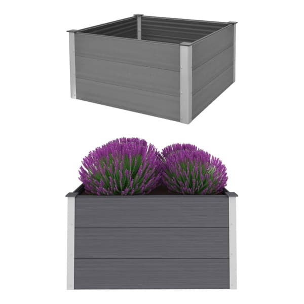 vidaXL Odlingslåda WPC 100x100x54 cm grå grå