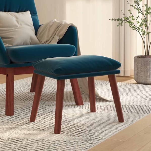 vidaXL Fotpall blå 45x29,5x35 cm sammet Blå