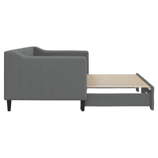 vidaXL Dagbädd utdragbar mörkgrå 80x200 cm tyg Grå