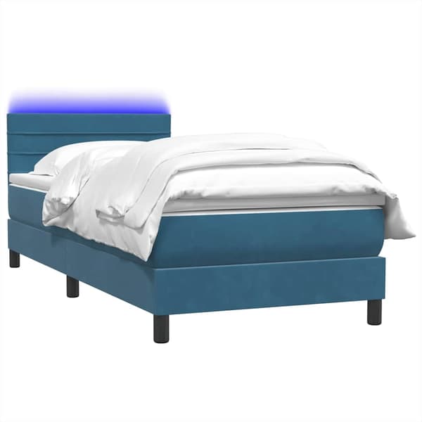 vidaXL Ramsäng med madrass mörkblå 80x210 cm sammet Blå