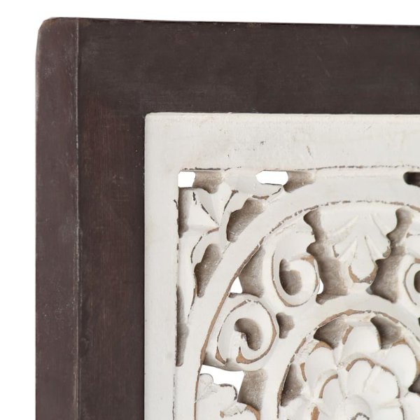 vidaXL Handsnidad väggpanel MDF 60x60x1,5 cm brun och vit Brun
