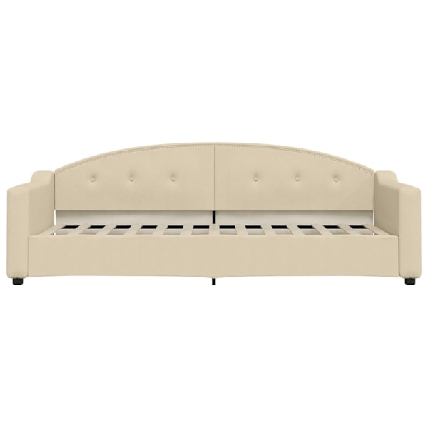 vidaXL Dagbädd utdragbar gräddvit 80x200 cm tyg Kräm