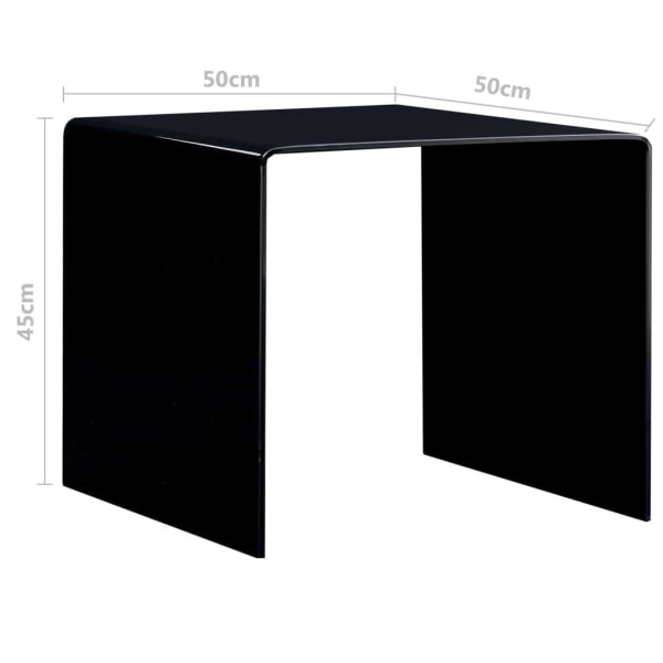 vidaXL Soffbord svart 50x50x45 cm härdat glas Svart