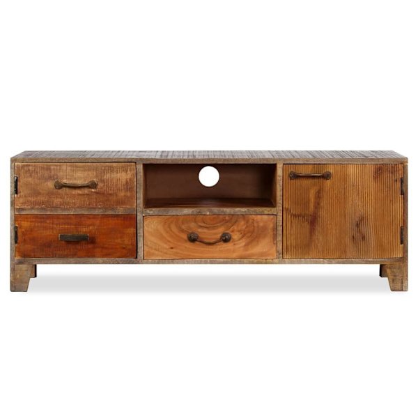 vidaXL TV-bänk massivt trä vintage 118x30x40 cm Brun