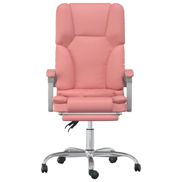 vidaXL Kontorsstol med massage rosa konstläder Rosa